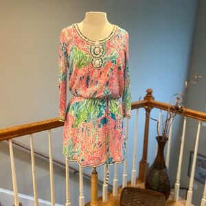 Lilly Pulitzer Women's Dress with Beaded Neckline